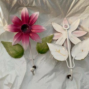 Neiman Marcus Italian Made Vintage Tole Flower Hooks